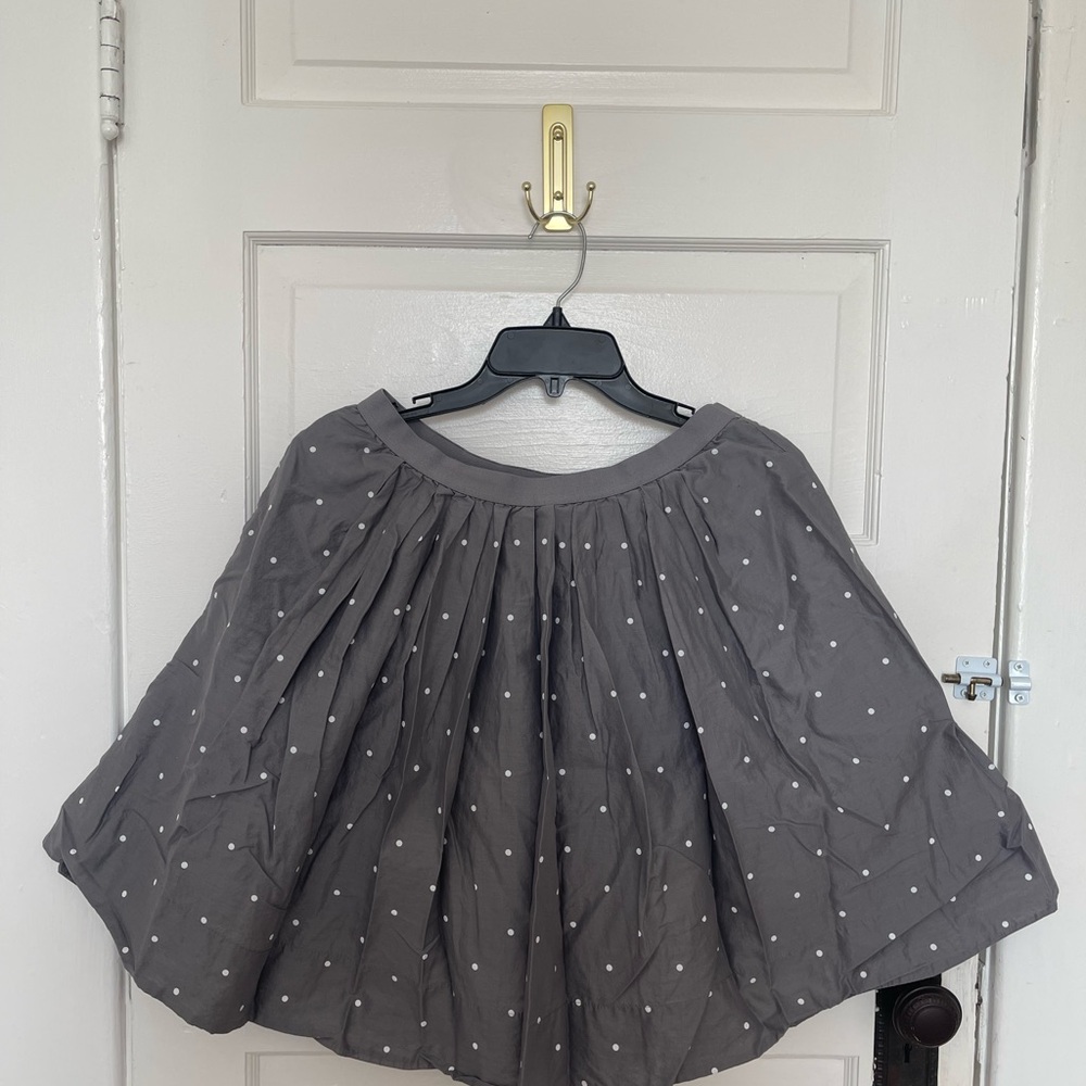 Uniqlo Charcoal A-Line Skirt with White Dots